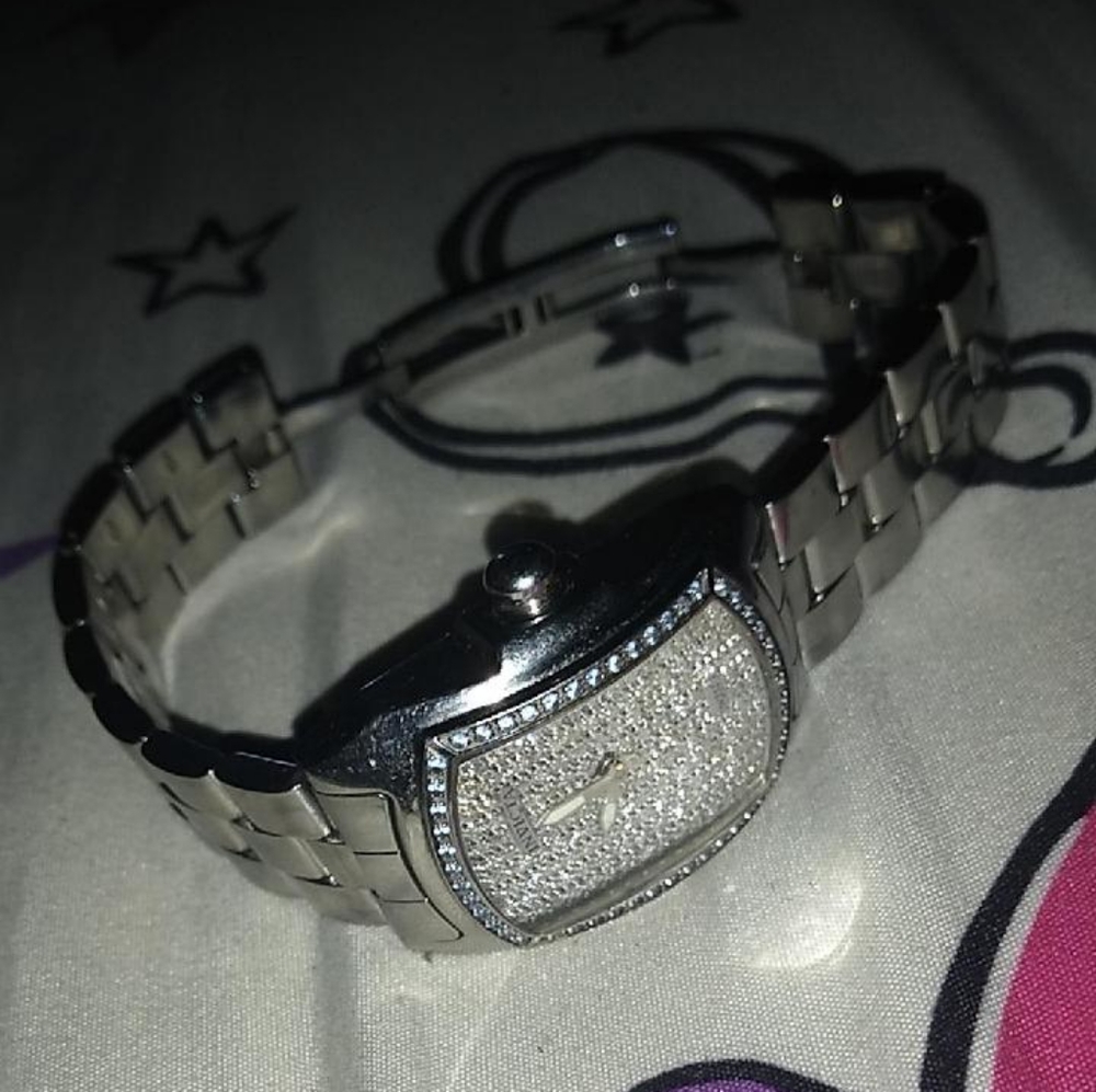 INVICTA Swiss Stainless Steel Blue Diamonds around the face/minute/hour glow